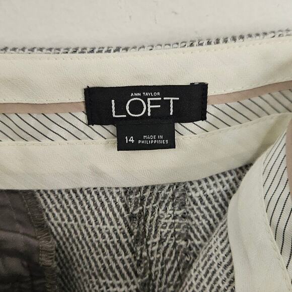 Loft Shorts Womens Size 14 Gray Cotton Blend Chino Shorts Mid Rise Pockets - Picture 5 of 6